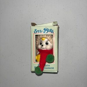 NIB Snow Bells Vintage Porcelain Ornament
